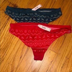 VS Red and Blue Patterned Panties